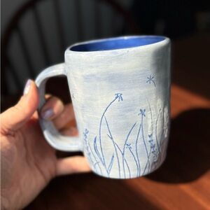Mug with Wild Flowers Ceramic Hand Painted